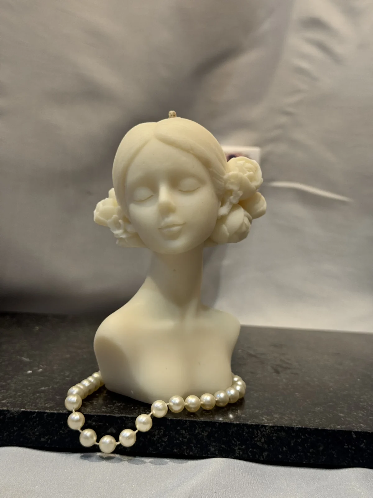 handmade female bust candle made from soy wax sculptural decorative candle Muse