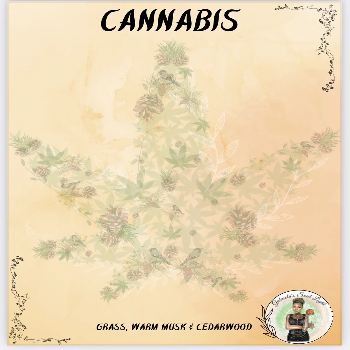cannabis wax melt by Gabriela with hemp, patchouli and smoked woods – handmade soy wax