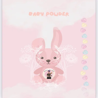 baby powder wax melt by Gabriela with soft musk, vanilla and rose – handmade soy wax