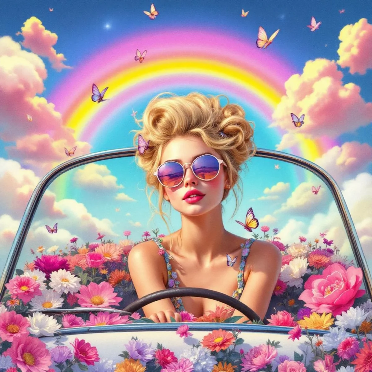 Be Blonde luxury car diffuser with wooden cap hanging in a car