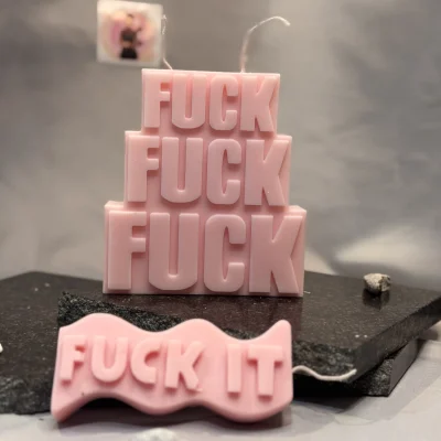 F*ck – Statement Word Candle statement candle UK handmade soy wax sculptural word candle