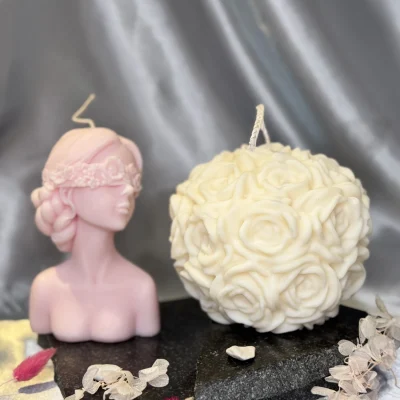 rose bouquet candle UK handmade soy wax sculptural roses candle