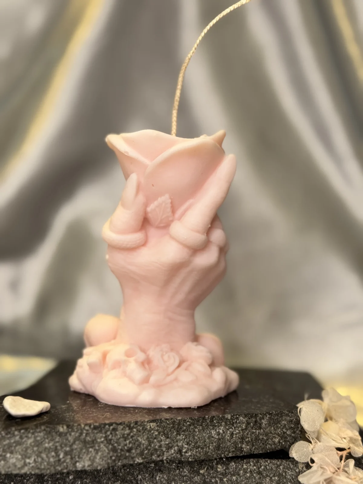 Rose Devotion – Hand Rose Candle hand rose candle UK handmade soy wax sculptural rose candle