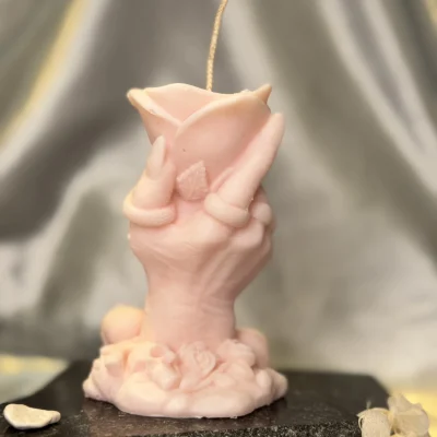 Rose Devotion – Hand Rose Candle hand rose candle UK handmade soy wax sculptural rose candle