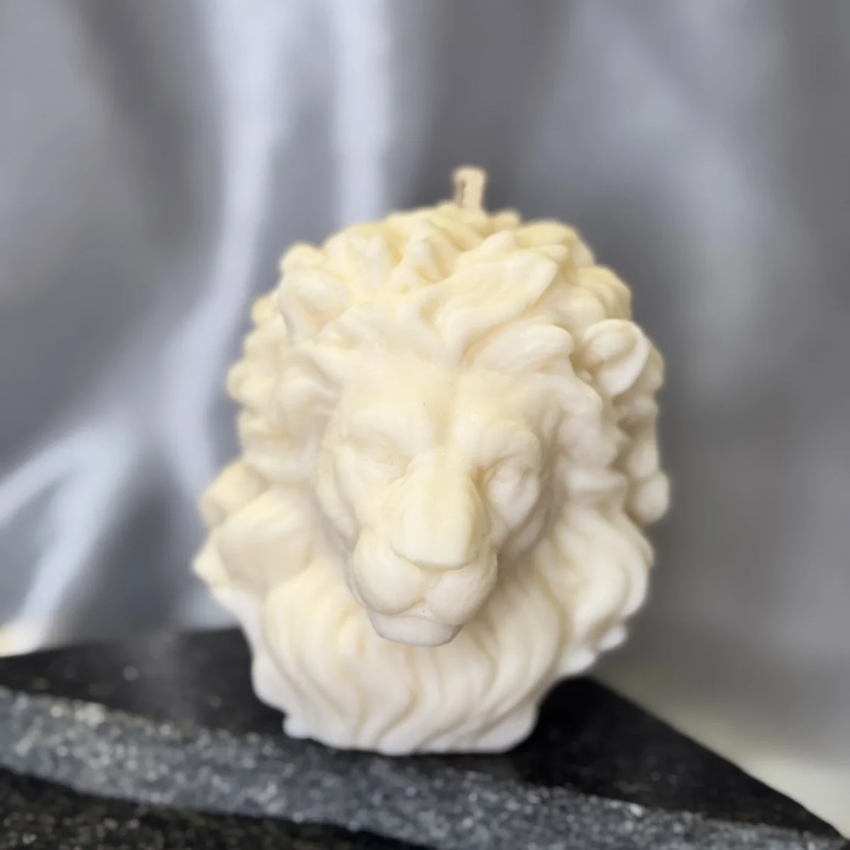 lion head sculptural candle handmade soy wax lion candle UK