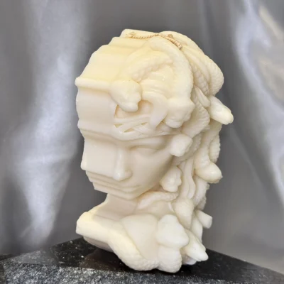 Medusa candle UK handmade soy wax sculptural goddess candle
