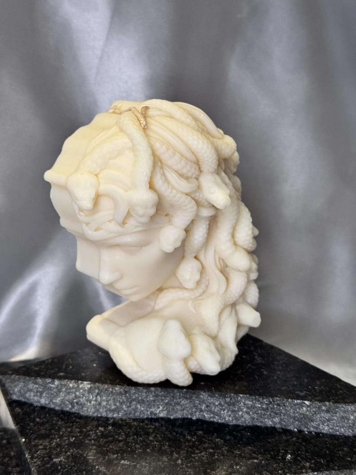 Medusa candle UK handmade soy wax sculptural goddess candle