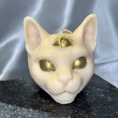 cat candle UK handmade soy wax Bastet cat goddess candle